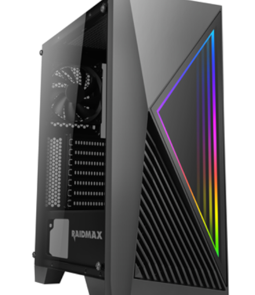 Raidmax S811TBF ATX|Micro-ATX|ITX ARGB Mid-Tower Gaming Chassis – Black