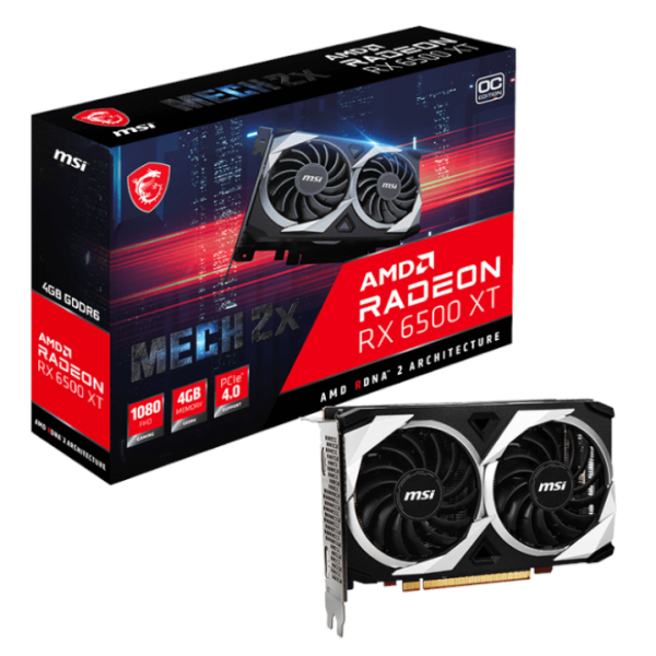 RX 6500 XT MECH 2X 4G OC GDDR6 64-BIT Graphics Card