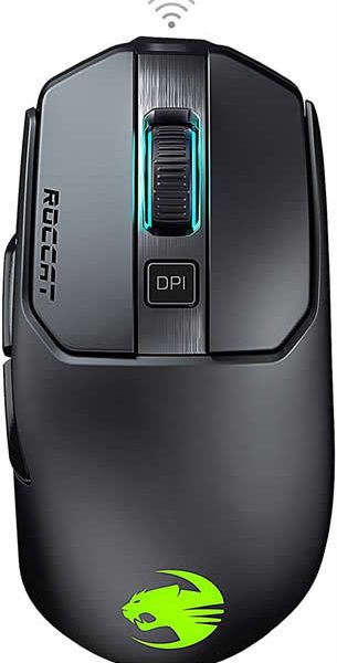 Roccat Kain 200 AIMO Black Wireless Optical 16000 dpi Titan-Click RGB Gaming Mouse
