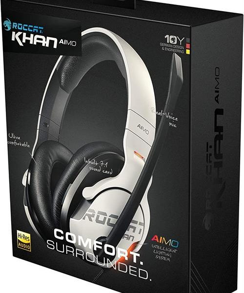 Roccat Khan AIMO RGB Virtual 7.1 Surround Sound White Gaming Headset