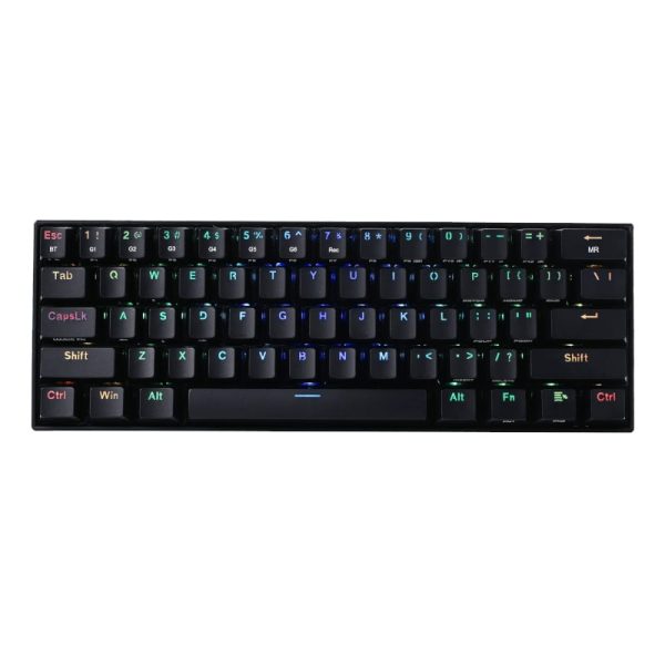 REDRAGON DRACONIC PRO Mechanical 61 Key|Bluetooth 5.0|RF|RGB Rechargable Battery|Type-C Charging Cable Gaming Keyboard – Black