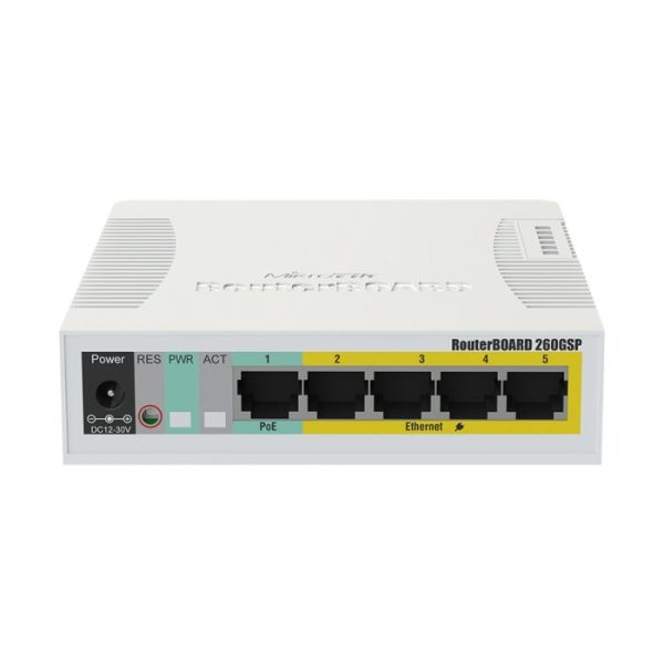 MikroTik SwOS Smart Switch 5 Port Gigabit 1SFP PoE Out | CSS106-1G-4P-1S